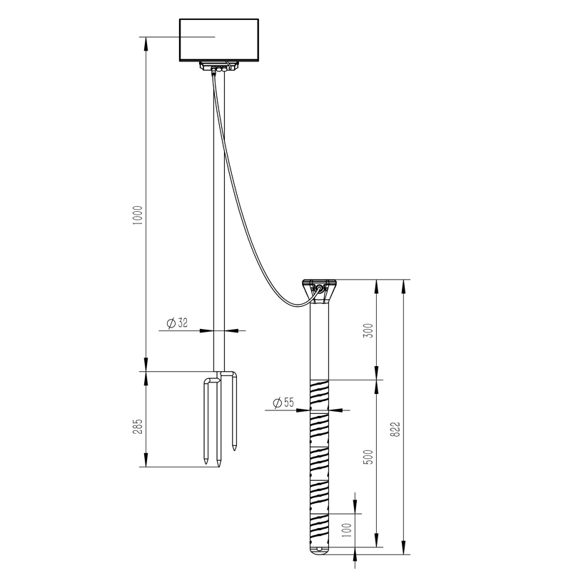Sistema de monitoreo de humedad Dibujo dimensional